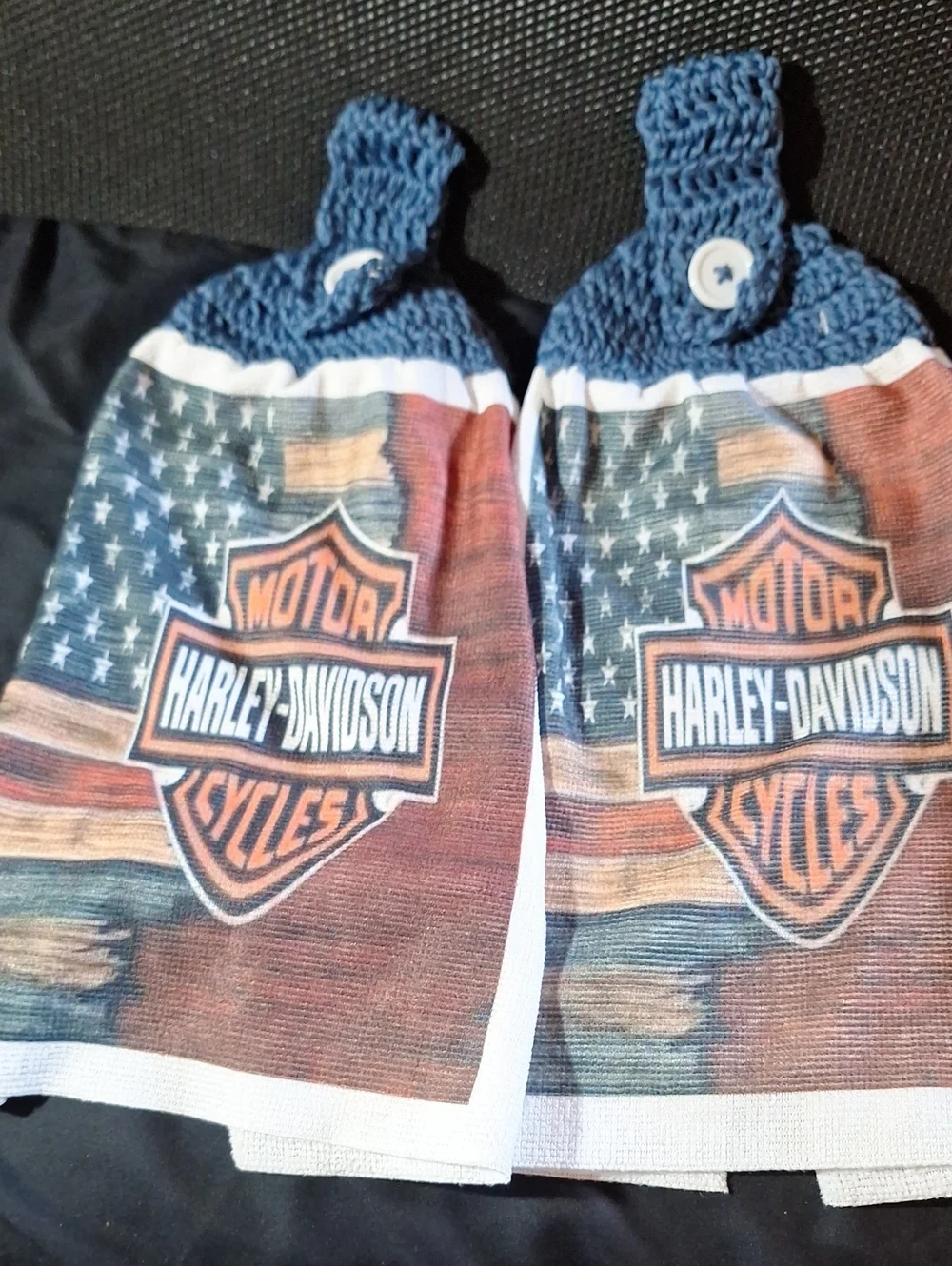 New Artisan Handmade Harley Davidson Hanging Kitchen Towel